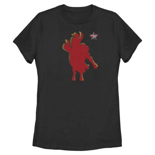 キャラクター 赤 レッド グラフィック Tシャツ 黒色 ブラック 【 LICENSED CHARACTER PROFESSIONAL BULL RIDERS RED SILHOUETTE GRAPHIC TEE / BLACK 】 キッズ ベビー マタニティ トップス カットソー