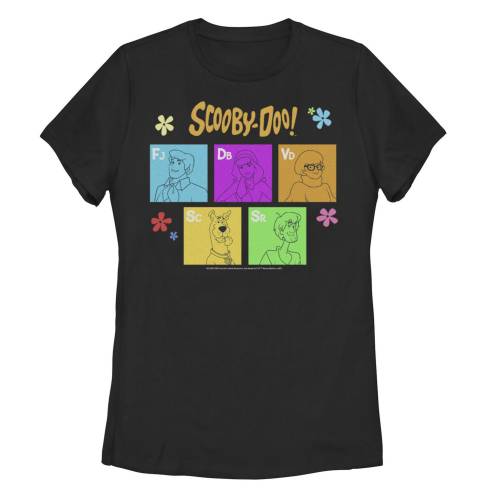 【★百貨店SALE★6/11夜夜中2時迄】文字記号 プルオーバー 黒いこと 黒いこと 【 LICENSED CHARACTER SCOOBY-DOO GROUP SHOT PERIODIC TABLE OF CHARACTERS TEE / BLACK 】 キッズ もの言う花 マタニティ トップス カットソー