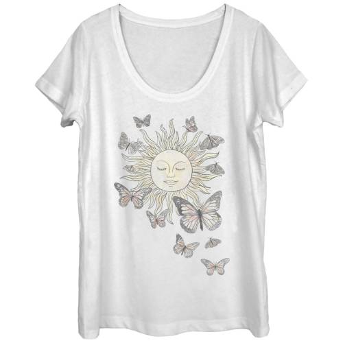 【★百貨店SALE★6/11夜夜中2時迄】グラフィック プルオーバー 白いこと 白いこと 【 UNBRANDED MEDITATING SUN AND BUTTERFLIES SCOOP NECK GRAPHIC TEE / WHITE 】 キッズ もの言う花 マタニティ トップス カットソー