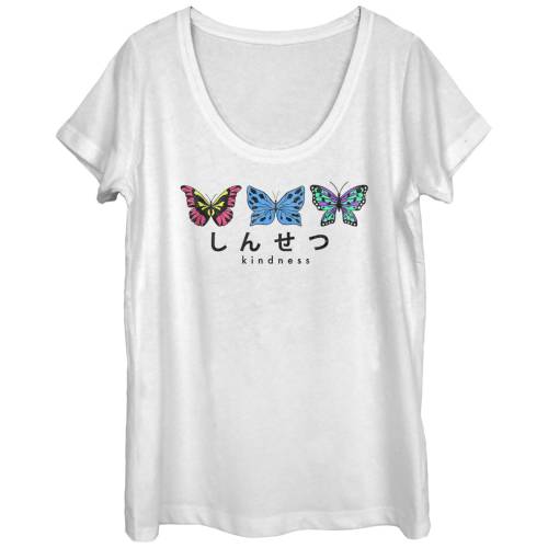 【★百貨店SALE★6/11夜夜中2時迄】グラフィック プルオーバー 白いこと 白いこと 【 UNBRANDED KINDNESS BUTTERFLIES SCOOP NECK GRAPHIC TEE / WHITE 】 キッズ もの言う花 マタニティ トップス カットソー