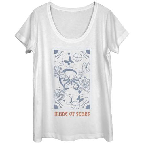 グラフィック Tシャツ 白色 ホワイト 【 UNBRANDED CELESTIAL STAR CARD SCOOP NECK GRAPHIC TEE / WHITE 】 キッズ ベビー マタニティ トップス カットソー