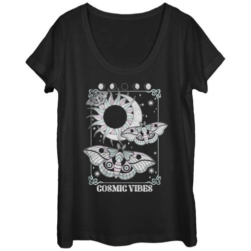 【★百貨店SALE★6/11夜夜中2時迄】グラフィック プルオーバー 黒いこと 黒いこと 【 UNBRANDED COSMIC VIBES SCOOP NECK GRAPHIC TEE / BLACK 】 キッズ もの言う花 マタニティ トップス カットソー