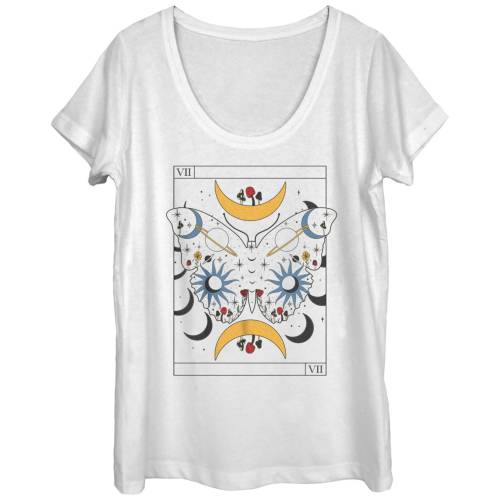 【★百貨店SALE★6/11夜夜中2時迄】グラフィック プルオーバー 白いこと 白いこと 【 UNBRANDED CELESTIAL BUTTERFLY TAROT SCOOP NECK GRAPHIC TEE / WHITE 】 キッズ もの言う花 マタニティ トップス カットソー