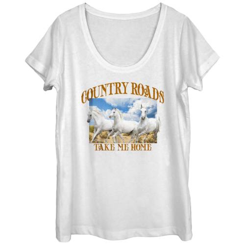 【★百貨店SALE★6/11夜夜中2時迄】カントリー 白いこと 白いこと グラフィック プルオーバー 【 UNBRANDED COUNTRY ROADS WHITE HORSES SCOOP NECK GRAPHIC TEE / 】 キッズ もの言う花 マタニティ トップス カットソー