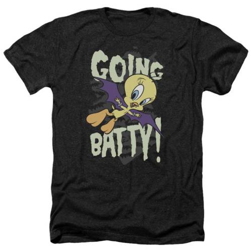 キャラクター ヘザー Tシャツ 黒色 ブラック 【 LICENSED CHARACTER LOONEY TUNES GOING BATTY ADULT HEATHER T-SHIRT / BLACK 】 メンズファッション トップス カットソー|スニケス