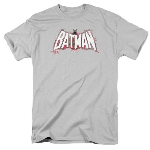 キャラクター ロゴ スリーブ Tシャツ 銀色 シルバー 半袖 【 LICENSED CHARACTER BATMAN PLAID SPLAT LOGO SHORT SLEEVE ADULT T-SHIRT / SILVER 】 メンズファッション トップス カットソー|スニケス