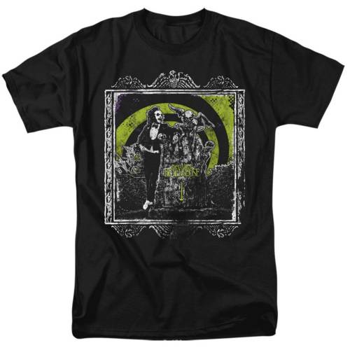 キャラクター スリーブ Tシャツ 黒色 ブラック 半袖 【 LICENSED CHARACTER BEETLEJUICE HERE LIES SHORT SLEEVE ADULT T-SHIRT / BLACK 】 メンズファッション トップス カットソー