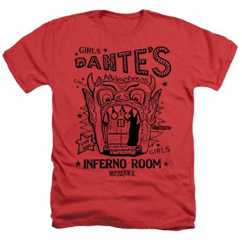 キャラクター インフェルノ ヘザー Tシャツ 赤 レッド 【 LICENSED CHARACTER BEETLEJUICE DANTES INFERNO ROOM ADULT HEATHER T-SHIRT / RED 】 メンズファッション トップス カットソー｜スニケス