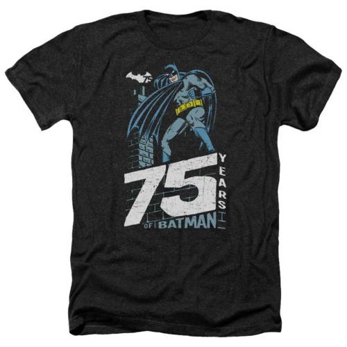 キャラクター ヘザー Tシャツ 黒色 ブラック 【 LICENSED CHARACTER BATMAN ROOFTOP ADULT HEATHER T-SHIRT / BLACK 】 メンズファッション トップス カットソー|スニケス