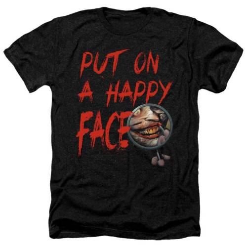 キャラクター ヘザー Tシャツ 黒色 ブラック 【 LICENSED CHARACTER BATMAN HAPPY FACE ADULT HEATHER T-SHIRT / BLACK 】 メンズファッション トップス カットソー|スニケス