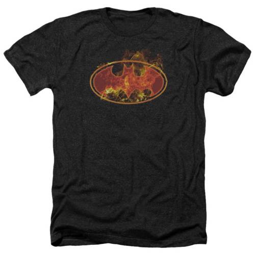 キャラクター フレームス ロゴ ヘザー Tシャツ 黒色 ブラック 【 LICENSED CHARACTER BATMAN FLAMES LOGO ADULT HEATHER T-SHIRT / BLACK 】 メンズファッション トップス カットソー|スニケス