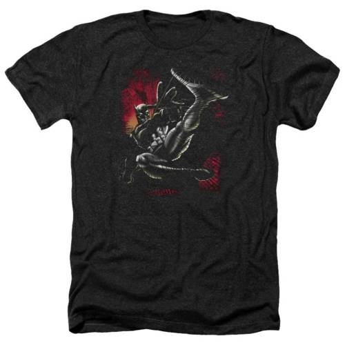 キャラクター キック スウィング ヘザー Tシャツ 黒色 ブラック 【 LICENSED CHARACTER BATMAN KICK SWING ADULT HEATHER T-SHIRT / BLACK 】 メンズファッション トップス カットソー|スニケス