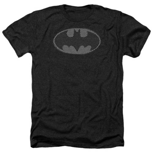 キャラクター ヘザー Tシャツ 黒色 ブラック 【 LICENSED CHARACTER BATMAN CHAINMAIL SHIELD ADULT HEATHER T-SHIRT / BLACK 】 メンズファッション トップス カットソー|スニケス