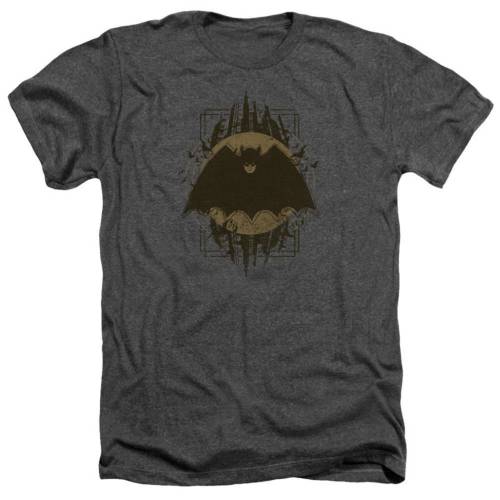 キャラクター ヘザー Tシャツ チャコール 【 LICENSED CHARACTER BATMAN CREST ADULT HEATHER T-SHIRT / CHARCOAL 】 メンズファッション トップス カットソー|スニケス