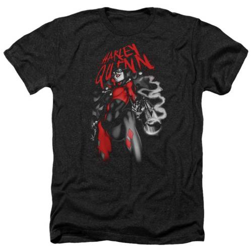 キャラクター ダウン ヘザー Tシャツ 黒色 ブラック 【 LICENSED CHARACTER BATMAN DOWN THE BARREL ADULT HEATHER T-SHIRT / BLACK 】 メンズファッション トップス カットソー|スニケス