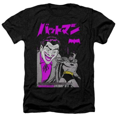 キャラクター ヘザー Tシャツ 黒色 ブラック 【 LICENSED CHARACTER BATMAN KANJI COVER ADULT HEATHER T-SHIRT / BLACK 】 メンズファッション トップス カットソー|スニケス