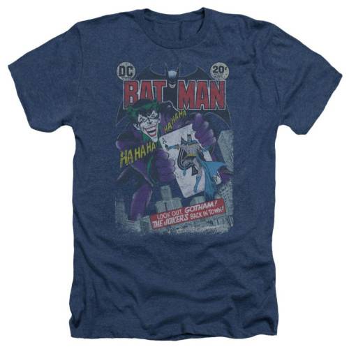 キャラクター ヘザー Tシャツ 紺色 ネイビー 【 LICENSED CHARACTER BATMAN 251 DISTRESSED ADULT HEATHER T-SHIRT / NAVY 】 メンズファッション トップス カットソー|スニケス