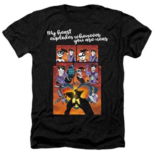 キャラクター ヘザー Tシャツ 黒色 ブラック 【 LICENSED CHARACTER BATMAN EXPLODE ADULT HEATHER T-SHIRT / BLACK 】 メンズファッション トップス カットソー|スニケス