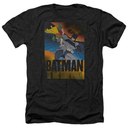 キャラクター ヘザー Tシャツ 黒色 ブラック 【 LICENSED CHARACTER BATMAN DK RETURNS ADULT HEATHER T-SHIRT / BLACK 】 メンズファッション トップス カットソー|スニケス