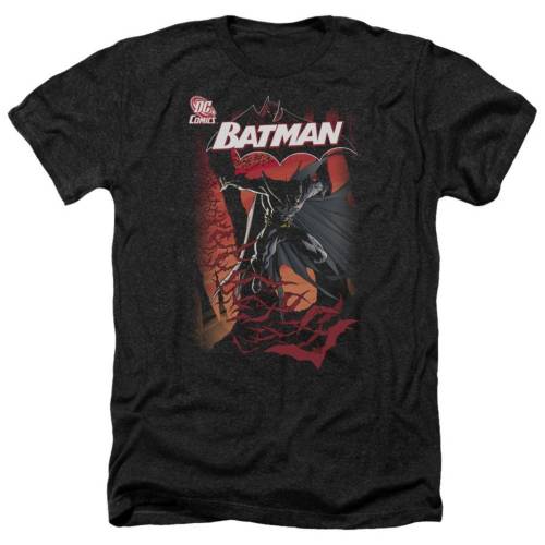 キャラクター ヘザー Tシャツ 黒色 ブラック 【 LICENSED CHARACTER BATMAN 655 COVER ADULT HEATHER T-SHIRT / BLACK 】 メンズファッション トップス カットソー|スニケス