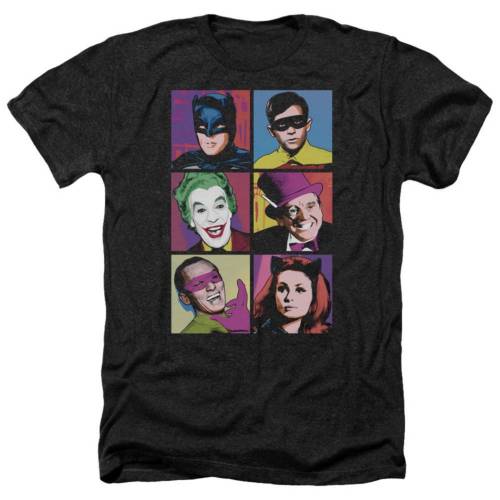 キャラクター クラシック ヘザー Tシャツ 黒色 ブラック 【 LICENSED CHARACTER BATMAN CLASSIC TV POP CAST ADULT HEATHER T-SHIRT / BLACK 】 メンズファッション トップス カットソー|スニケス