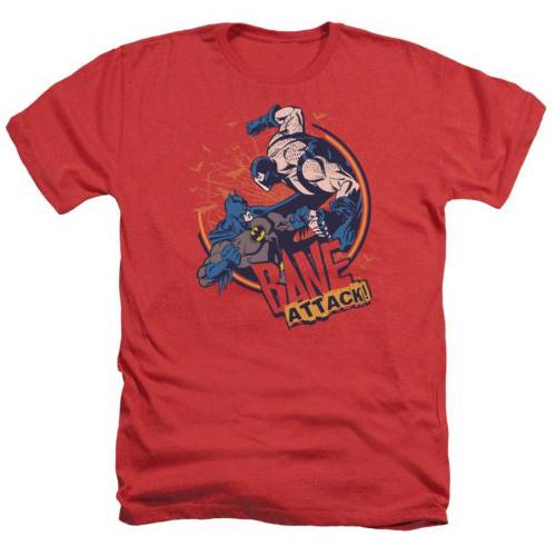キャラクター ヘザー Tシャツ 赤 レッド ATTACK! 【 LICENSED CHARACTER BATMAN BANE ADULT HEATHER T-SHIRT / RED 】 メンズファッション トップス カットソー|スニケス