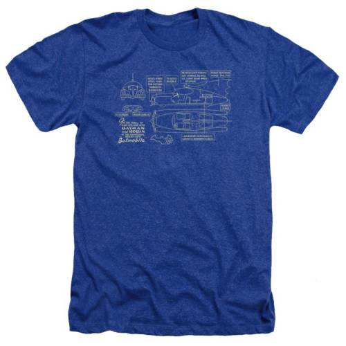 キャラクター ヘザー Tシャツ 青色 ブルー 【 LICENSED CHARACTER BATMAN BATMOBILE ADULT HEATHER T-SHIRT / ROYAL BLUE 】 メンズファッション トップス カットソー|スニケス