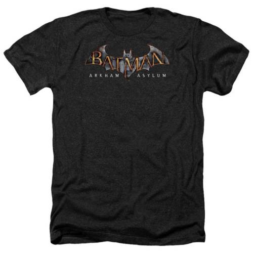 キャラクター ロゴ ヘザー Tシャツ 黒色 ブラック 【 LICENSED CHARACTER BATMAN ARKHAM ASYLUM LOGO ADULT HEATHER T-SHIRT / BLACK 】 メンズファッション トップス カットソー|スニケス