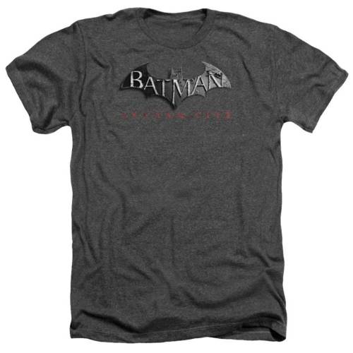 キャラクター シティ ロゴ ヘザー Tシャツ チャコール 【 LICENSED CHARACTER BATMAN ARKHAM CITY LOGO ADULT HEATHER T-SHIRT / CHARCOAL 】 メンズファッション トップス カットソー|スニケス