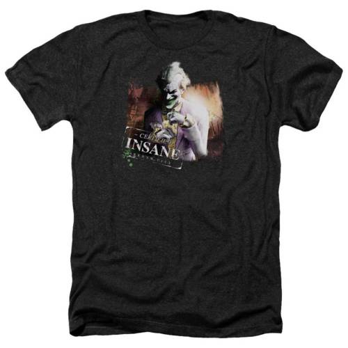 キャラクター シティ ヘザー Tシャツ 黒色 ブラック 【 LICENSED CHARACTER BATMAN ARKHAM CITY CERTIFIED INSANE ADULT HEATHER T-SHIRT / BLACK 】 メンズファッション トップス カットソー|スニケス