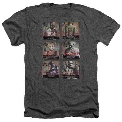 キャラクター シティ ヘザー Tシャツ チャコール 【 LICENSED CHARACTER BATMAN ARKHAM CITY LINEUP ADULT HEATHER T-SHIRT / CHARCOAL 】 メンズファッション トップス カットソー|スニケス