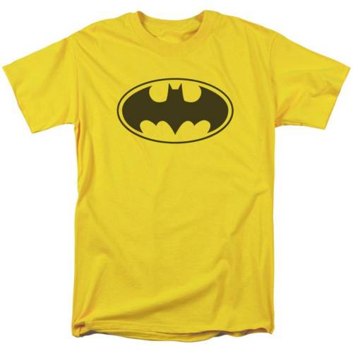 キャラクター 黒色 ブラック バット スリーブ Tシャツ 黄色 イエロー 半袖 【 LICENSED CHARACTER BATMAN BLACK BAT SHORT SLEEVE ADULT T-SHIRT / YELLOW 】 メンズファッション トップス カットソー|スニケス