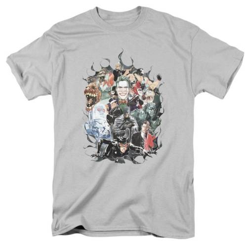 キャラクター スリーブ Tシャツ 銀色 シルバー 半袖 【 LICENSED CHARACTER BATMAN CAPE OF VILLIANS SHORT SLEEVE ADULT T-SHIRT / SILVER 】 メンズファッション トップス カットソー|スニケス