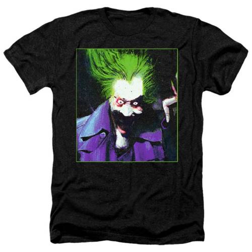 キャラクター ヘザー Tシャツ 黒色 ブラック 【 LICENSED CHARACTER BATMAN ARKHAM ASYLUM JOKER ADULT HEATHER T-SHIRT / BLACK 】 メンズファッション トップス カットソー|スニケス