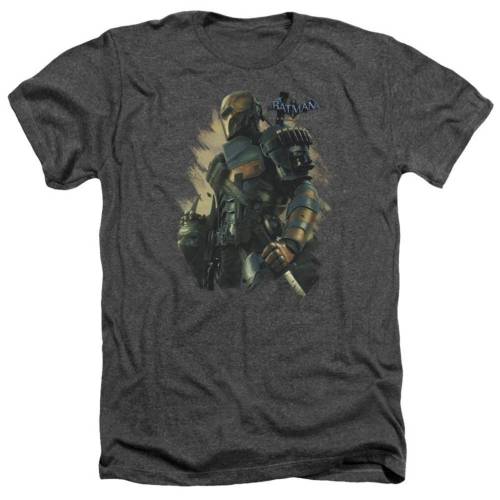 キャラクター ヘザー Tシャツ チャコール 【 LICENSED CHARACTER BATMAN ARKHAM ORIGINS DEATHSTROKE ADULT HEATHER T-SHIRT / CHARCOAL 】 メンズファッション トップス カットソー|スニケス