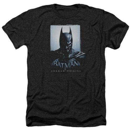 キャラクター ヘザー Tシャツ 黒色 ブラック 【 LICENSED CHARACTER BATMAN ARKHAM ORIGINS TWO SIDES ADULT HEATHER T-SHIRT / BLACK 】 メンズファッション トップス カットソー|スニケス
