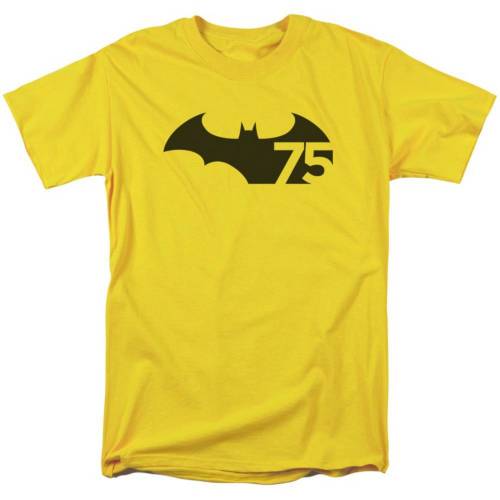 キャラクター ロゴ スリーブ Tシャツ 黄色 イエロー 半袖 【 LICENSED CHARACTER BATMAN 75 LOGO SHORT SLEEVE ADULT T-SHIRT / YELLOW 】 メンズファッション トップス カットソー|スニケス