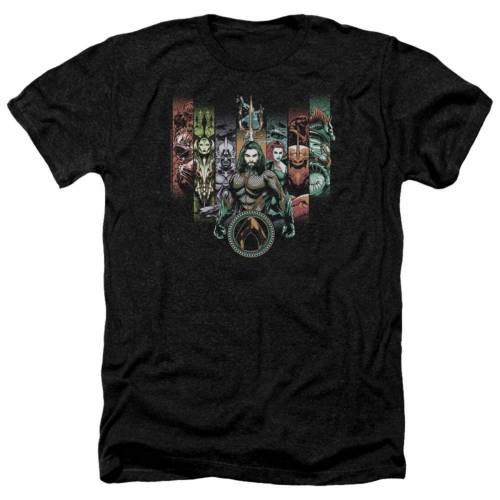 キャラクター ヘザー Tシャツ 黒色 ブラック 【 LICENSED CHARACTER AQUAMAN MOVIE UNITE THE KINGDOMS ADULT HEATHER T-SHIRT / BLACK 】 メンズファッション トップス カットソー|スニケス