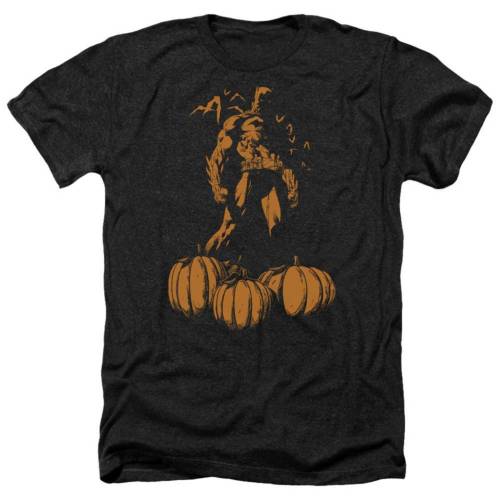 キャラクター バット ヘザー Tシャツ 黒色 ブラック 【 LICENSED CHARACTER BATMAN A BAT AMONG PUMPKINS ADULT HEATHER T-SHIRT / BLACK 】 メンズファッション トップス カットソー|スニケス