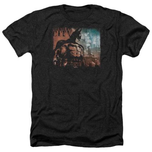 キャラクター シティ ヘザー Tシャツ 黒色 ブラック 【 LICENSED CHARACTER BATMAN ARKHAM CITY KNOCKOUT ADULT HEATHER T-SHIRT / BLACK 】 メンズファッション トップス カットソー|スニケス