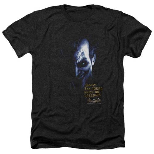 キャラクター ヘザー Tシャツ 黒色 ブラック 【 LICENSED CHARACTER BATMAN ARKHAM ASYLUM JOKER ADULT HEATHER T-SHIRT / BLACK 】 メンズファッション トップス カットソー|スニケス