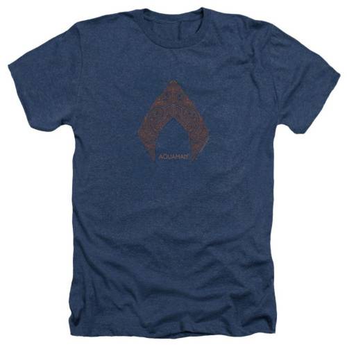 キャラクター ヘザー Tシャツ 紺色 ネイビー 【 LICENSED CHARACTER AQUAMAN MOVIE PAISLEY ADULT HEATHER T-SHIRT / NAVY 】 メンズファッション トップス カットソー|スニケス