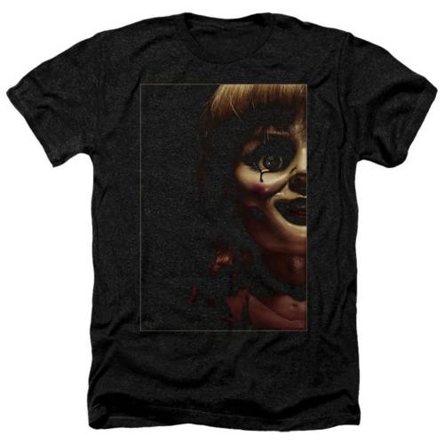 キャラクター ヘザー Tシャツ 黒色 ブラック 【 LICENSED CHARACTER ANNABELLE DOLL TEAR ADULT HEATHER T-SHIRT / BLACK 】 メンズファッション トップス カットソー|スニケス