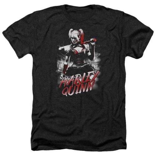 キャラクター シティ ヘザー Tシャツ 黒色 ブラック 【 LICENSED CHARACTER BATMAN ARKHAM KNIGHT QUINN CITY ADULT HEATHER T-SHIRT / BLACK 】 メンズファッション トップス カットソー|スニケス