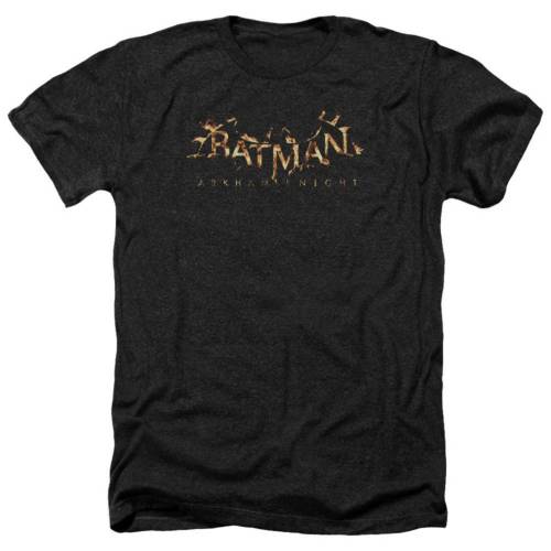 キャラクター ロゴ ヘザー Tシャツ 黒色 ブラック 【 LICENSED CHARACTER BATMAN ARKHAM KNIGHT AK FLAME LOGO ADULT HEATHER T-SHIRT / BLACK 】 メンズファッション トップス カットソー|スニケス