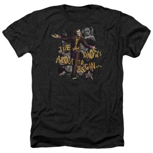 キャラクター シティ ヘザー Tシャツ 黒色 ブラック 【 LICENSED CHARACTER BATMAN ARKHAM CITY ABOUT TO BEGIN ADULT HEATHER T-SHIRT / BLACK 】 メンズファッション トップス カットソー|スニケス