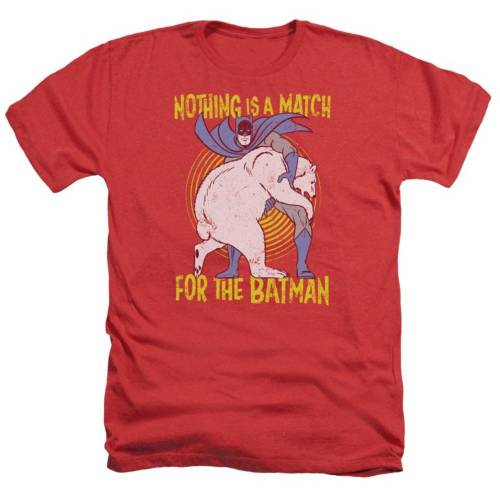 キャラクター ヘザー Tシャツ 赤 レッド 【 LICENSED CHARACTER BATMAN BEAR WRASTLING ADULT HEATHER T-SHIRT / RED 】 メンズファッション トップス カットソー|スニケス