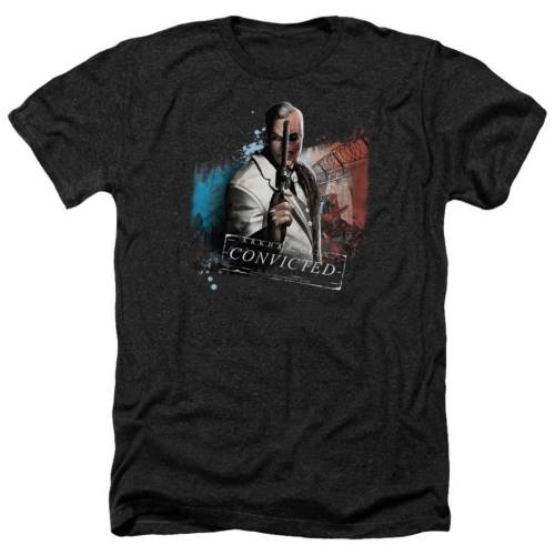 キャラクター シティ ヘザー Tシャツ 黒色 ブラック 【 LICENSED CHARACTER BATMAN ARKHAM CITY TWO FACE ADULT HEATHER T-SHIRT / BLACK 】 メンズファッション トップス カットソー|スニケス