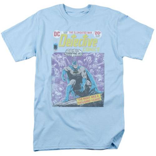 キャラクター スリーブ Tシャツ 青色 ブルー 半袖 【 LICENSED CHARACTER BATMAN A THOUSAND FEARS SHORT SLEEVE ADULT T-SHIRT / LIGHT BLUE 】 メンズファッション トップス カットソー|スニケス