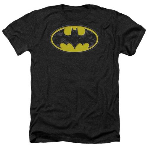 キャラクター ロゴ ヘザー Tシャツ 黒色 ブラック 【 LICENSED CHARACTER BATMAN BATS IN LOGO ADULT HEATHER T-SHIRT / BLACK 】 メンズファッション トップス カットソー|スニケス